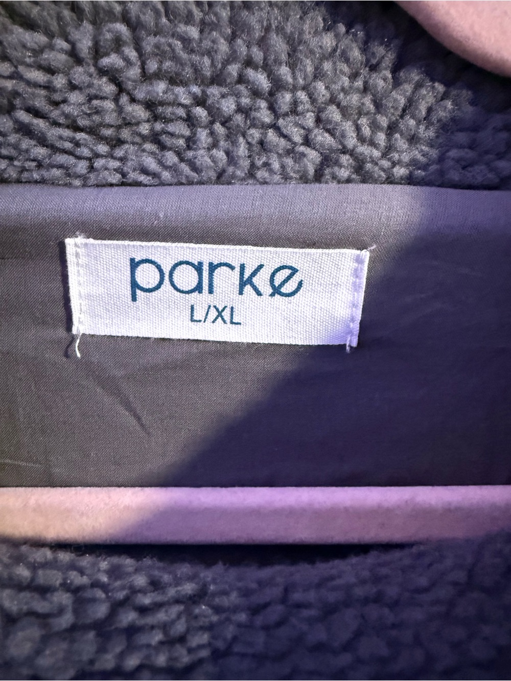 Parke Gray Sherpa Fleece Mock Neck Pullover Sweatshirt L/XL Oversized - Picture 2 of 7